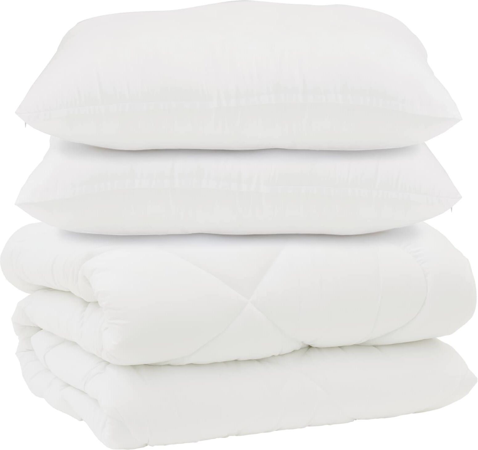 vidaXL Couette avec Oreillers 3 pc Blanc Microfibre et Plumes D'oie