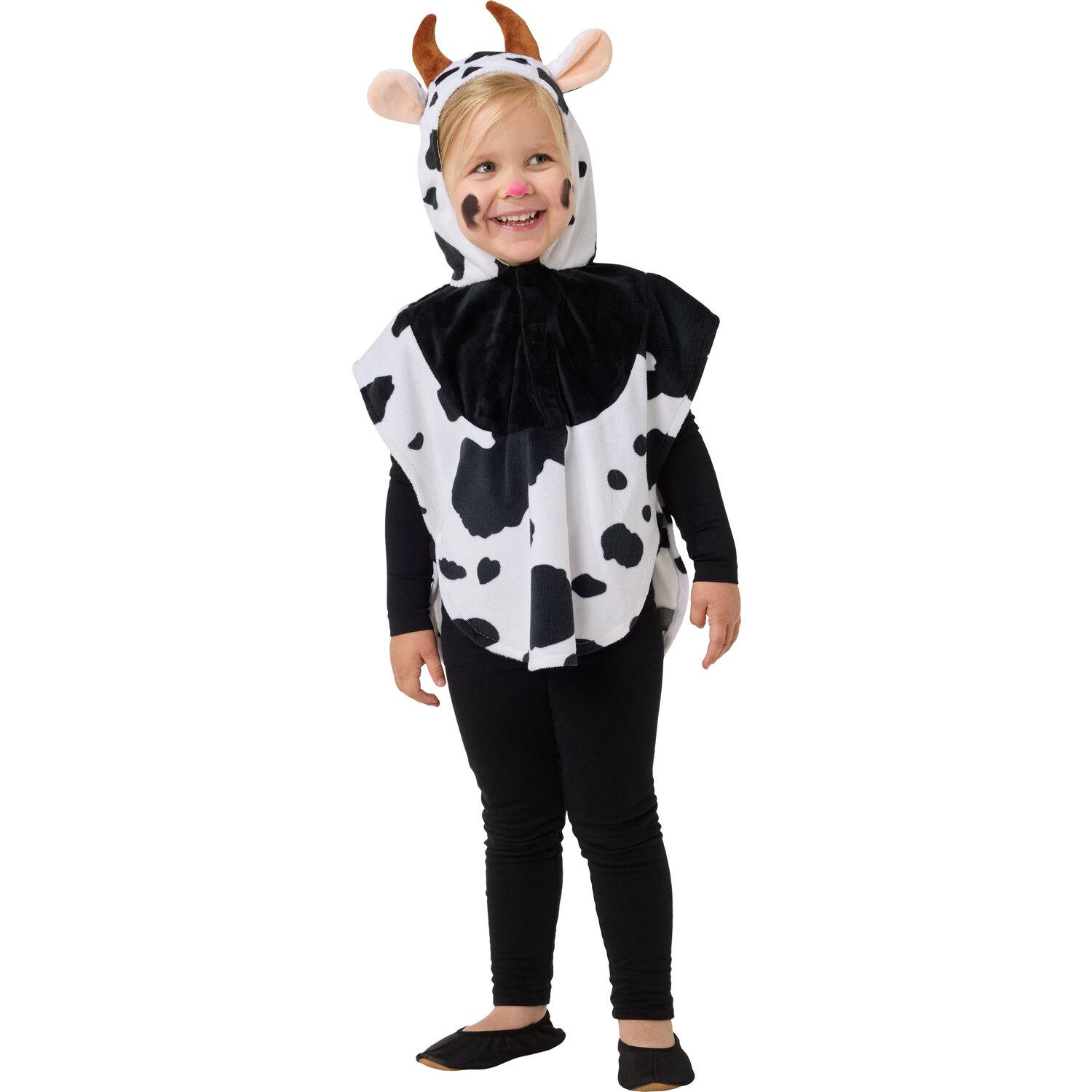 Kinder-Poncho "Kuh", schwarz-weiß