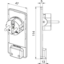 Evoline, Netzstecker + Netzkupplung, Plug-Schukostecker, nur 5 mm Höhe im eingesteckten Zustand, KS weiss 3Stk
