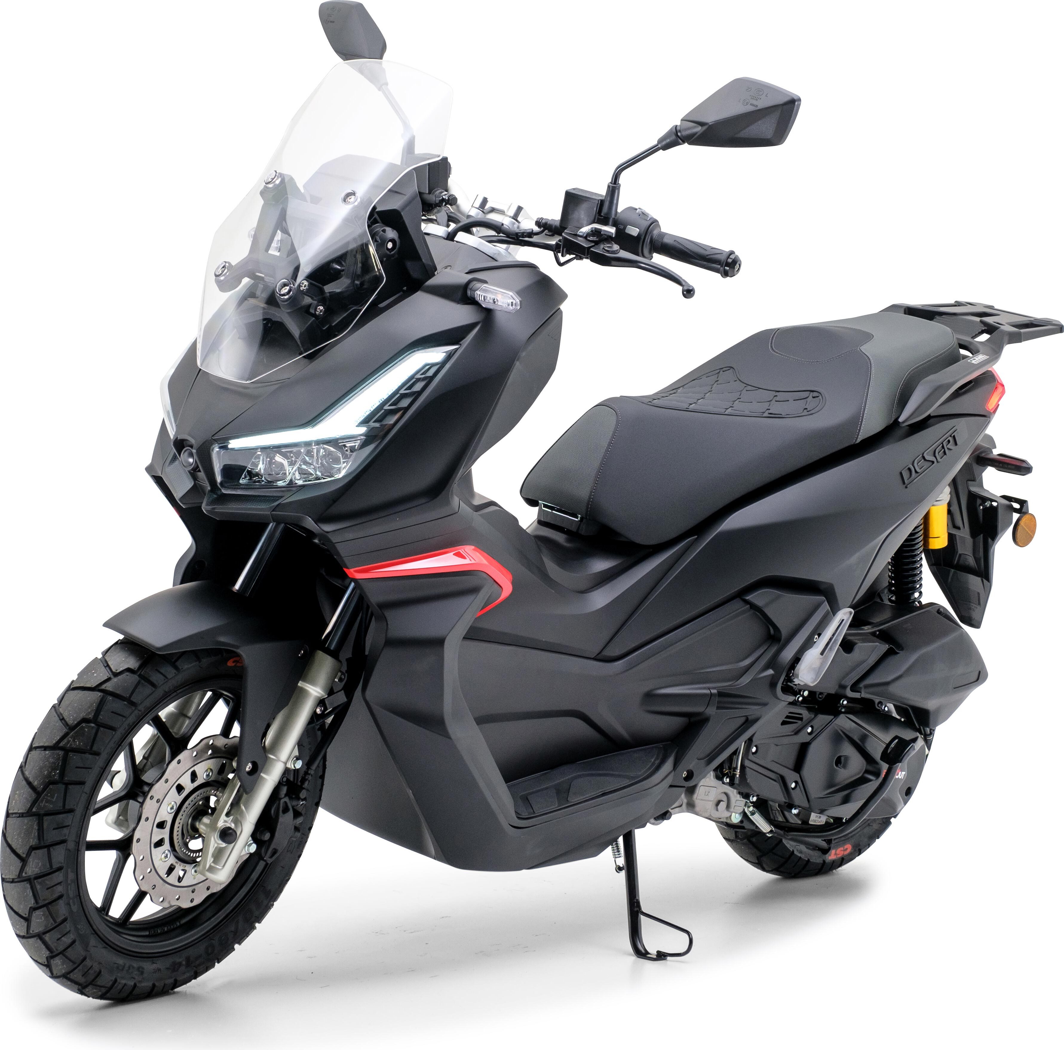 Motorroller 125 ccm Burnout QS125 ADV Mattschwarz (Desert)
