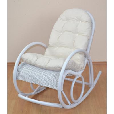 Schaukelstuhl HOME AFFAIRE, weiß, B:60cm H:100cm T:116cm, Rattan, Stühle, Schaukelstuhl