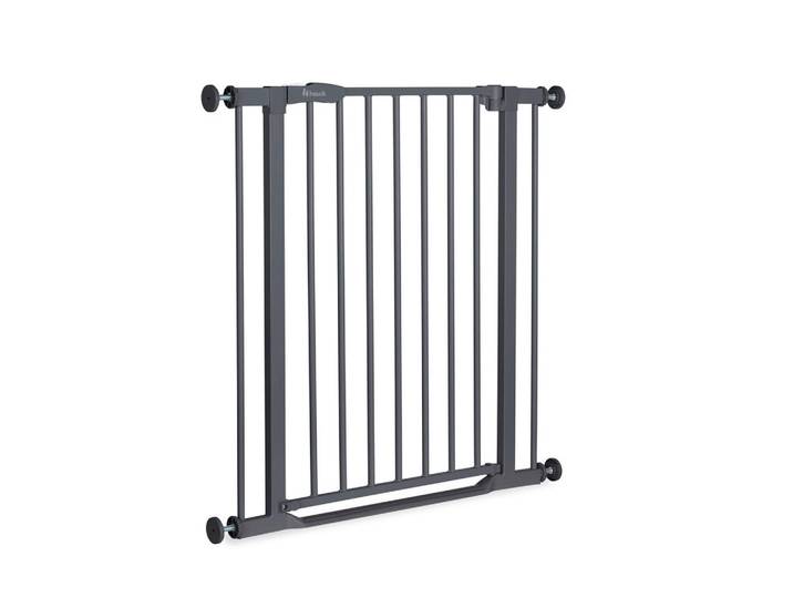 Hauck Treppenschutzgitter Clear Step 2, Dunkelgrau, Metall, Kunststoff, 75 - 80x77 cm, Verlängerung erhältlich, Babysicherheit, Treppenschutzgitter