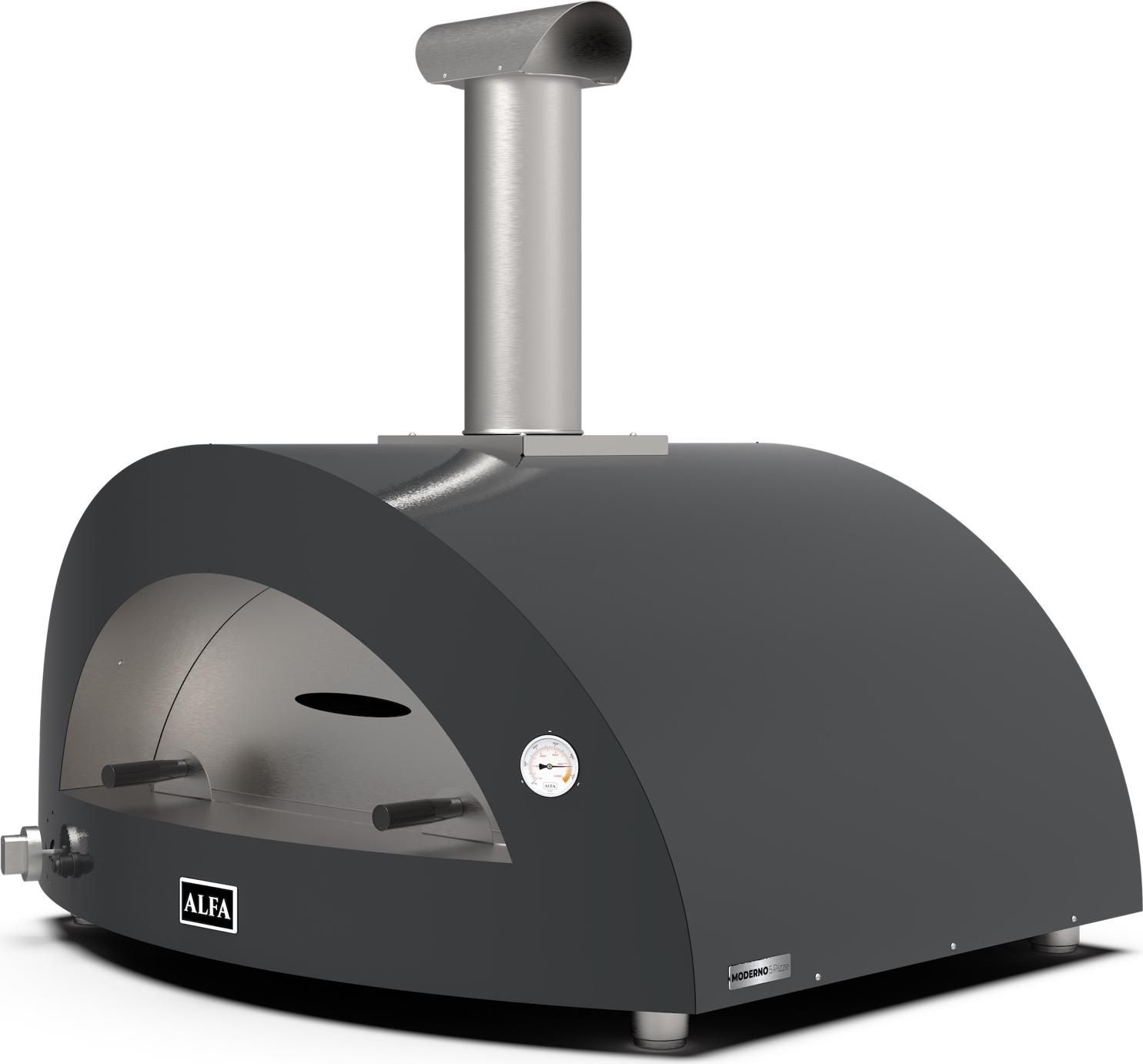 Alfa Forni Moderno 5 Pizze Hybrid Schiefer Grau