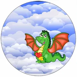 Essbares Papier „Fröhlicher Drache“ – 19,5 cm
