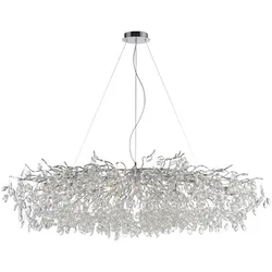 LED Kronleuchter Kristallanhänger chrom Pendelleuchte Schlafzimmer