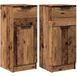 vidaXL Sideboards 2 Stk. Altholz-Optik 30x30x70 cm Holzwerkstoff