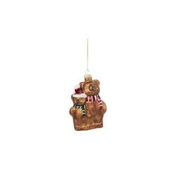 HOME STORY Weihnachtsbaumschmuck Bär   , braun , Glas , Maße (cm): B: 7,7 H: 11 T: 4.5