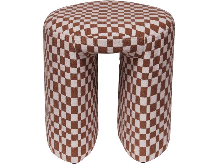 Hocker June orange/weiss Polyester H 42 B 38 cm - Hocker