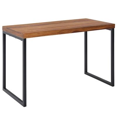 KADIMA DESIGN Schreibtisch Sheesham Massivholz / Metall 117x59x76,5 cm Computertisch, Design Bürotisch Klein Dunkel, Laptoptisch