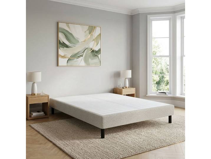 Sommier déco tapissier 160x200 cm en kit Terre de Nuit Crème