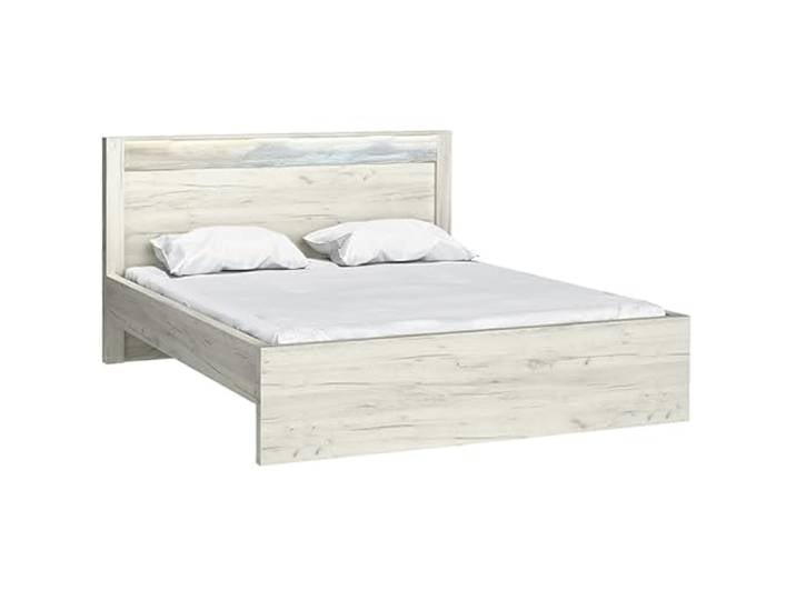 Lomadox Bett 160x200 cm Doppelbett Ehebett Schlafzimmermöbel Bettgestell modern in weiß mit LED Beleuchtung