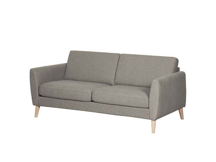 Canapé Kustavi 2-3 places Beige/Beige Tissu structuré 190 x 80 x 90cm Scandi