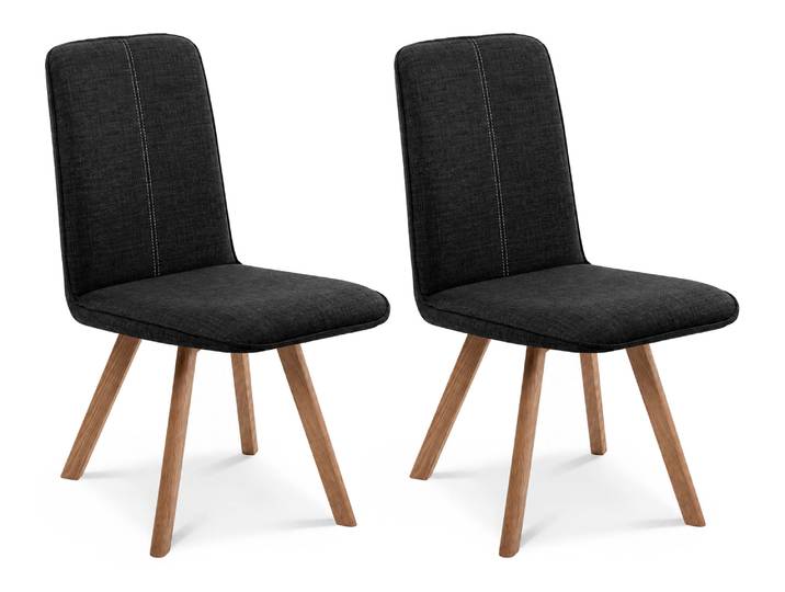 GLORIA 2er SET Polsterstühle, Gestell Massivholz, ohne