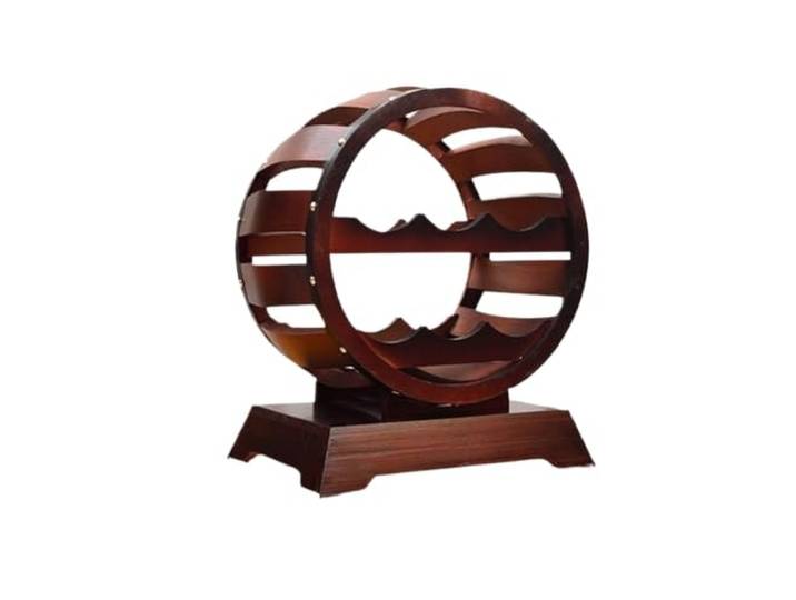 Weinhalter Runder Vintage-Weinregal aus Holz for den Tisch Dekoration