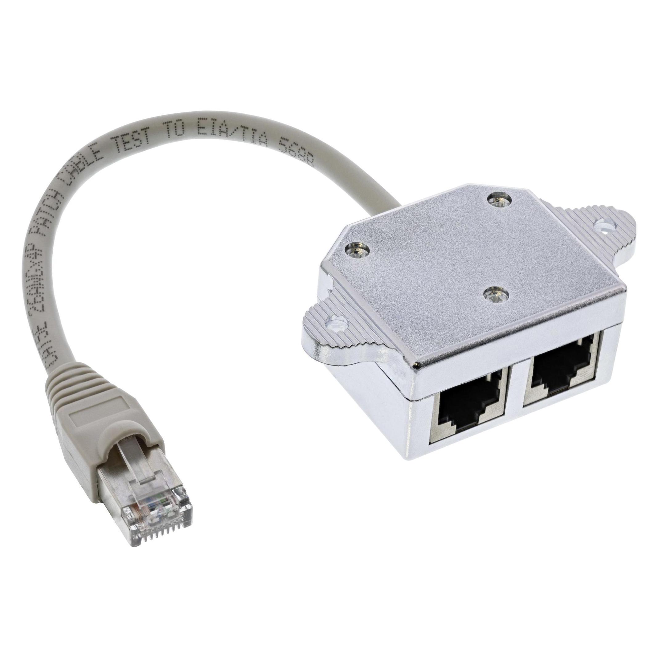InLine Cat.5e / ISDN T-Adapter (Port-Doppler) RJ45 ST an 2x RJ45 BU (69995I)