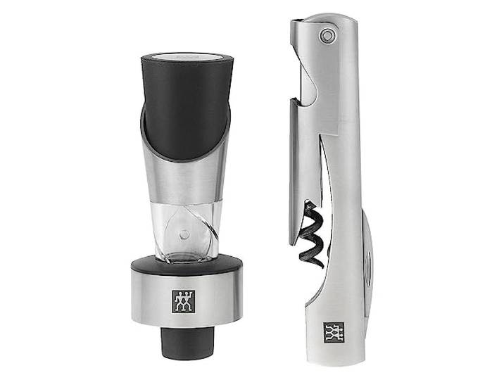 ZWILLING Kit Sommelier\, 2 pièces (Limonadier et Mini Décanteur)\, Inox 18/10\, Couleur Argent\, série Sommelier