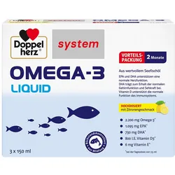 DOPPELHERZ Omega-3 Liquid system 3X150 ml