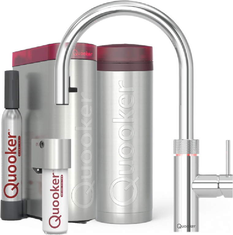 Quooker Flex Set mit PRO3 Reservoir & CUBE verchromt glänzend **inkl. CUBE Filter Starter Paket** 3XCHRCUBE