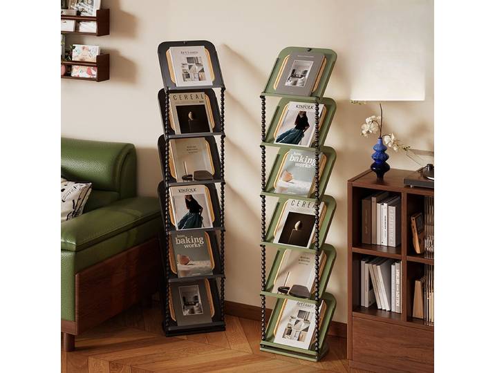 Présentoir porte-revues étagère sur pied salon rangement porte-revues meubles en plastique modernes blancд Для Жур mireла MHSNJ