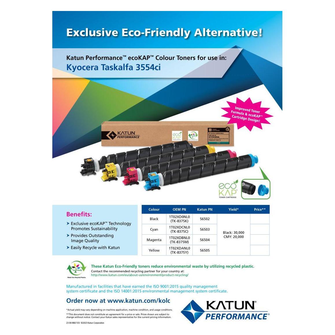 Katun KAT 56503 MT 3554CI TNR 289G CTG CYN (C) (TK-8375C-KAT)