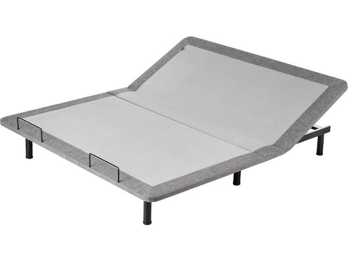 BELIANI Lattenrost Grau Gepolstert 180x200 cm Elektrisch Verstellbar mit Fernbedienung 4 Höhenverstellbare Beine Unterfederung für Doppelmatratze