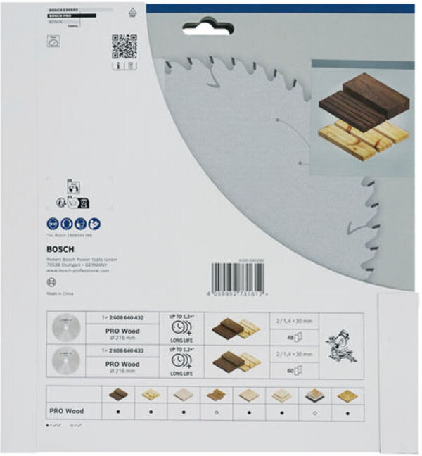 BOSCH Promo Lot de 2, 216 mm Pro Wood (2608644736)