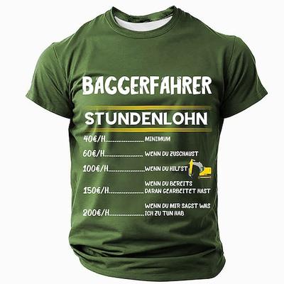 Herren Lustiges Baggerfahrer Stundenlohn Grafik T-Shirt Bauarbeiten Humor Geschenk