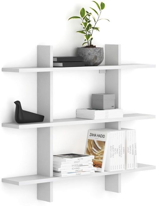 B2B Partner Büro-Wandregal dreifach SOLID, 1250 x 200 x 1075 mm, weiß