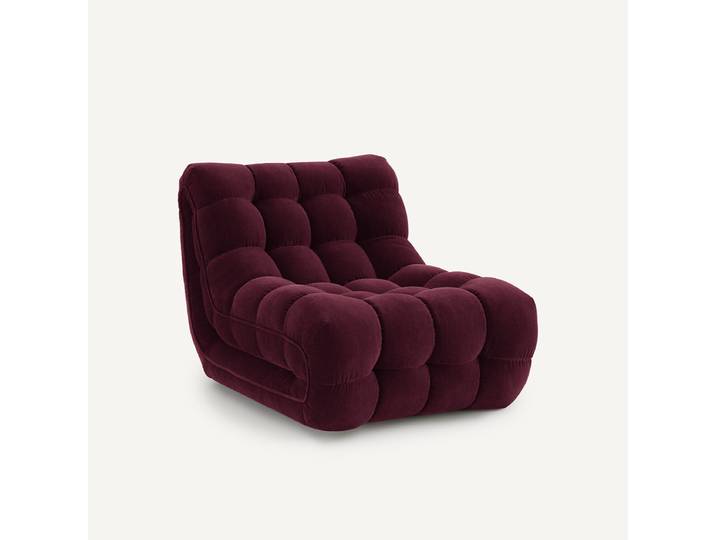 AM.PM Fauteuil modulable capitonné, en velours, JUD Rouge Bordeaux