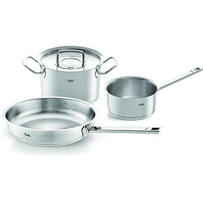 Topf-Set FISSLER "ORIGINAL-PROFI COLLECTION Edelstahl-Topfset", silber (silberfarben), Töpfe, mit breitem Schüttrand, Kaltmetallgriffen. Made in Germany