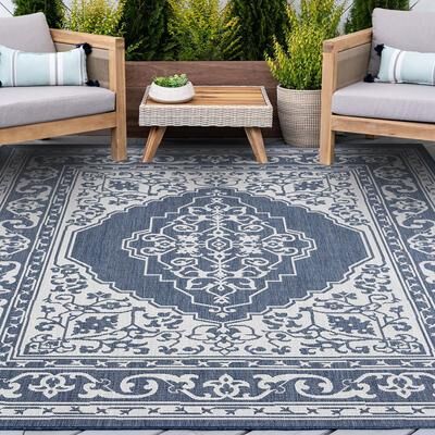 Alise Rugs Exo Coastal Oriental Indoor/Outdoor Area Rug