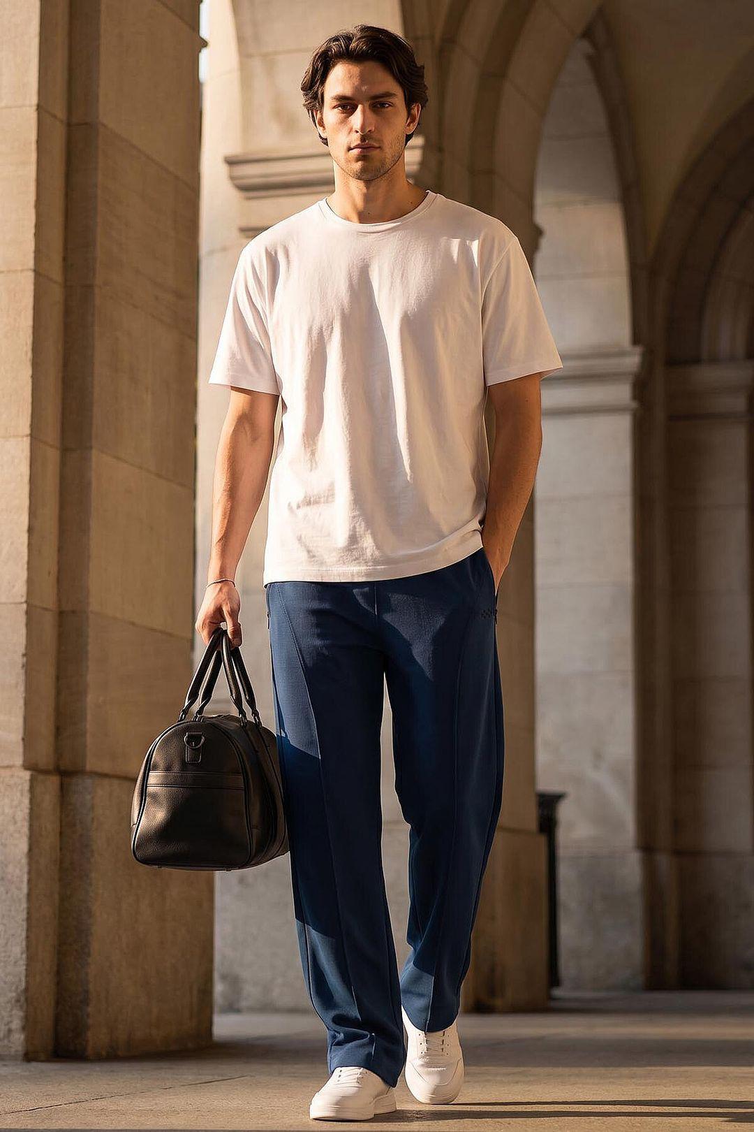 Herren Color-Blocked Palazzo-Hosen