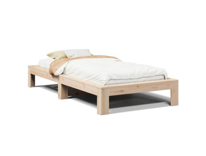 SDWEHBJ Massivholzbett ohne Matratze 75x190 cm, Kiefernholz, Braun, 211,5 x 96,5 x 32 cm, mit Lattenrost, Installationsanleitung enthalten