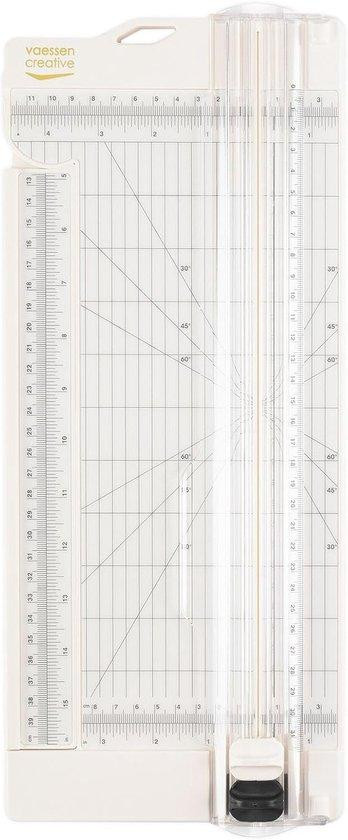 Vaessen Creative Papiersnijder met Rilfunctie en Uitschuifbare Liniaal - Wit - 30.5 x 11.4 cm