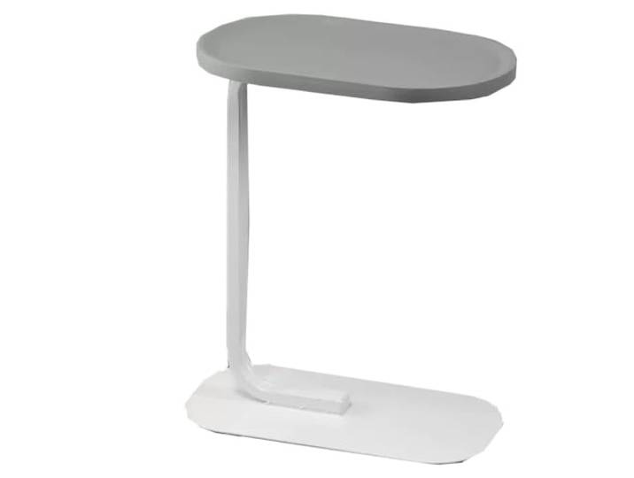 OIFAODAO Runde Tische， Mit Holz-Desktop, ovaler Beistelltisch mit Metallrahmen(Gray B)