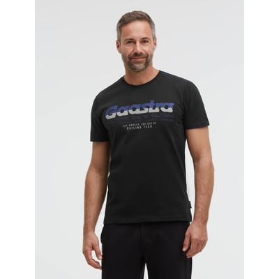 Rundhalsshirt GAASTRA, Herren, Gr. XL, schwarz, Single Jersey, Material: 100% Baumwolle, bedruckt, regular fit normal, Rundhals, eingesetzt gerader Abschluss, Shirts Rundhalsshirt, mit reflektierenden Details