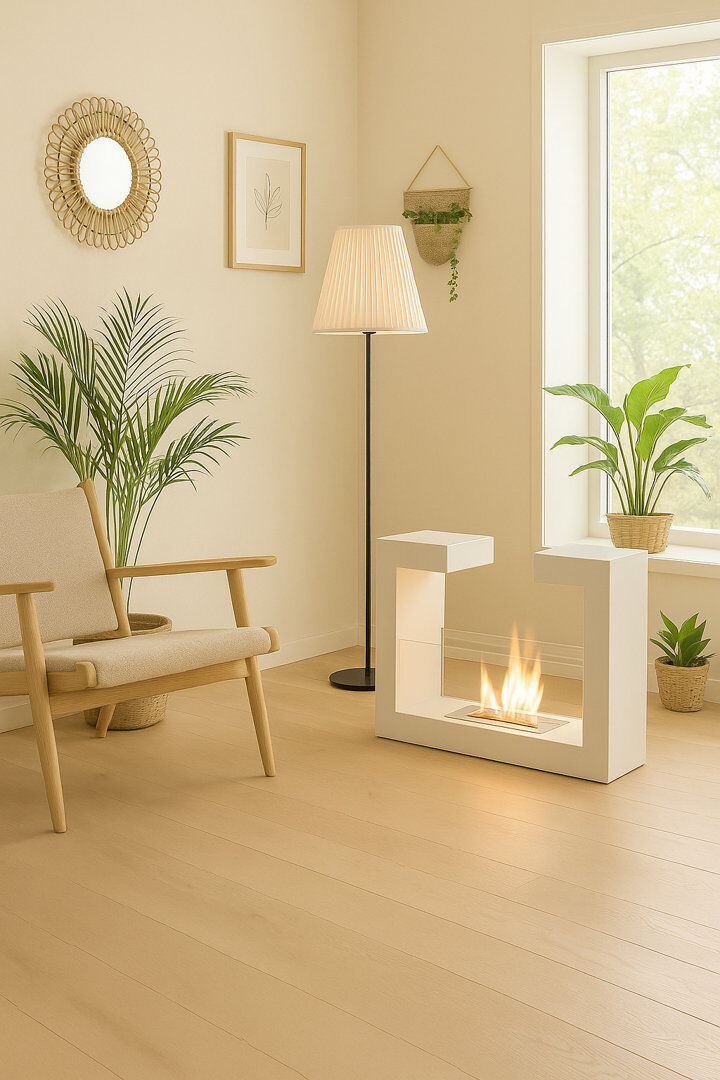 Palmieri Metro Lane 78 cm W Bio-Ethanol Fireplace with 6.7 BTU White