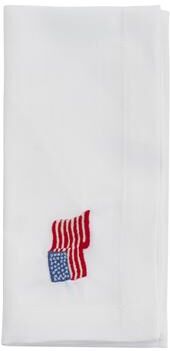 Saro Lifestyle "Embroidered American Flag Napkin (Set of 4) - Patriotic Americana Table Linen for Everyday Entertaining - 20""x20"""