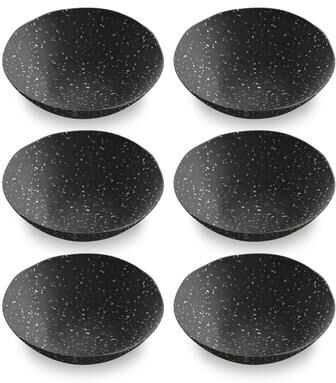"Abode Homewares Orion Speckles Melamine Bowl - Black - 6.7"" - Set of 6"
