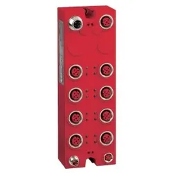 Schneider Electric TM7SDM12DTFS Digitales Sicherheits-E/A-Modul, 8E, 4A Transistor 24VDC/2A, M12, IP67, rot