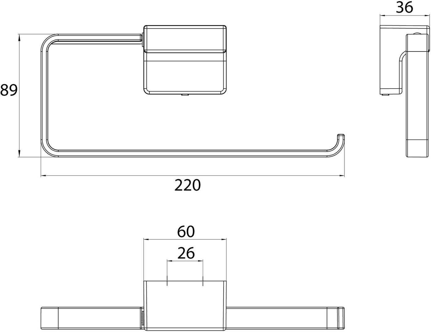 Emco cue Handtuchring, rechts offen, Accessoires, 325500100, chrom - chrom