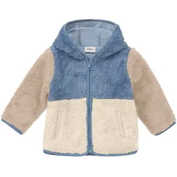 s.Oliver Plüschjacke Colorblock, natur | hellblau, 86