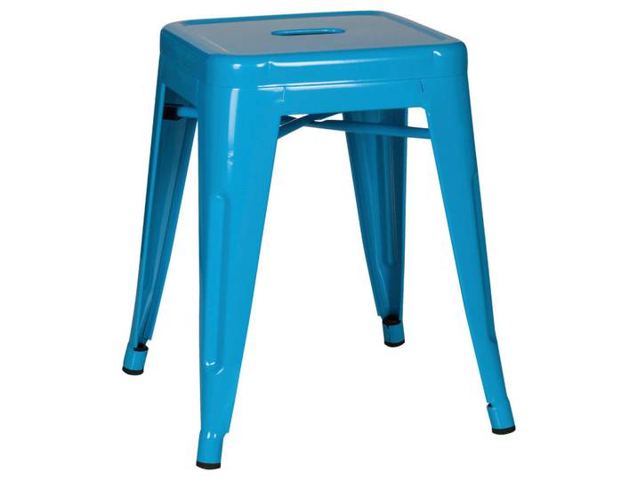 Mid.you Hocker, Hellblau, Metall, quadratisch, 39x46x39 cm, stapelbar, Wohnzimmer, Hocker, Sitzhocker