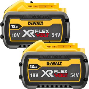 DeWalt Werkzeugakku XR FLEXVOLT, DCB548Y2-XJ, 54V / 4,0Ah, 18V / 12,0Ah, 2 Schiebeakkus