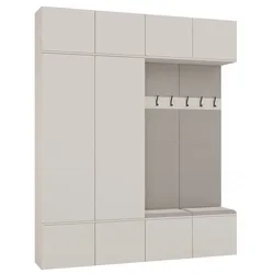 Garderobe HAGA IV 2Sz2W KASCHMIR BEIGE 2x Schrank + 2x Kleiderpaneel
