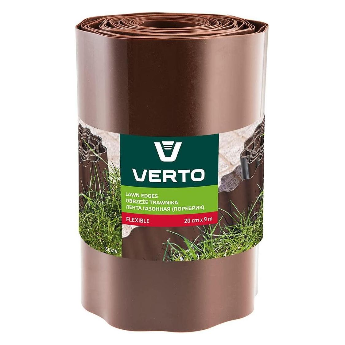 Verto Obrzee do trawnikow brzowe Garten-Einfassungsrolle Kunststoff (900 cm) (15G515)