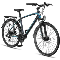 Licorne Bike Premium Touring Trekking Bike in 28 Zoll - Fahrrad für Jungen, Mädchen, Damen und Herren - 21 Gang-Schaltung - Mountainbike - Crossbike Stil:Herren;Farbe:Navy Blau
