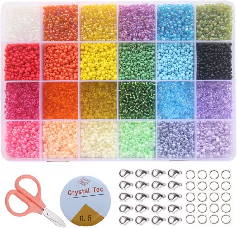 INF Boîte de rangement pour perles DIY avec accessoires - 24 compartiments