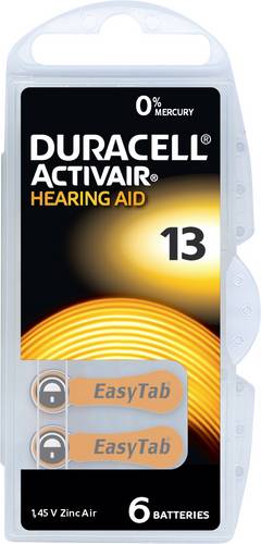 Duracell Hörgerätebatterie ZA13 1.45V 6 St. 290 mAh Zink-Luft Activair 13