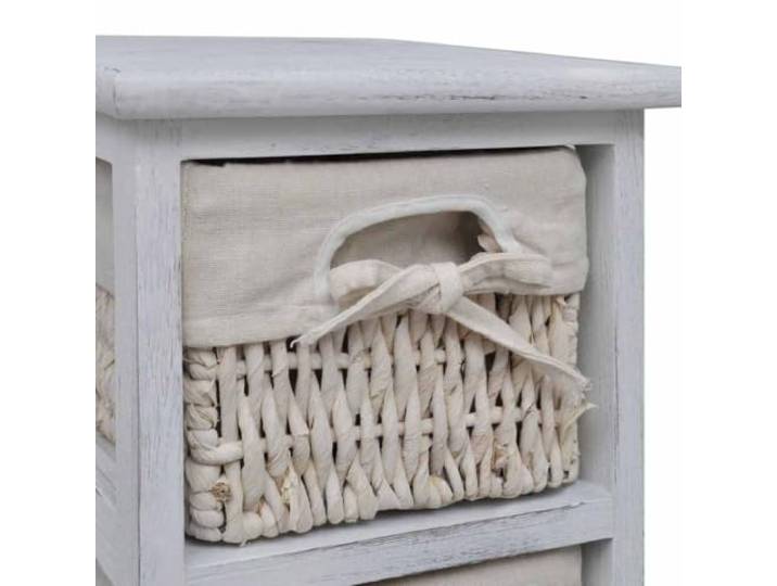 KTHLBRH Regal aus Holz, weiß, 4 Körbe Strapazierfähiges Paulownia-Holz, 25 x 28 x 74 cm, maximale Belastung 50 kg, rustikaler Stil